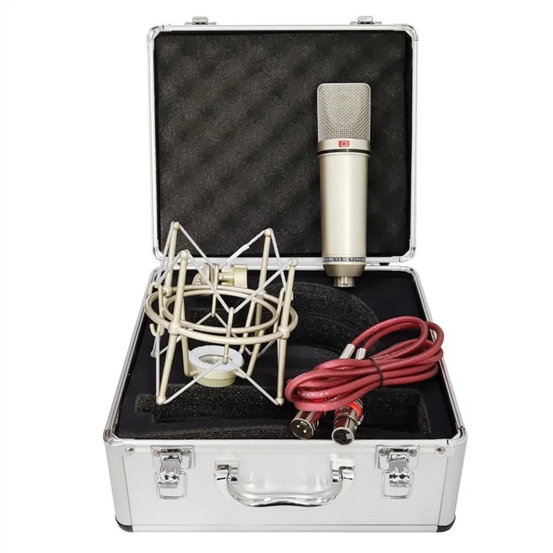 All Metal Condenser Microphone Kit with Arm Stand Pop Filter Metal Shock Mount Professional Recording Microphone For Podcast 