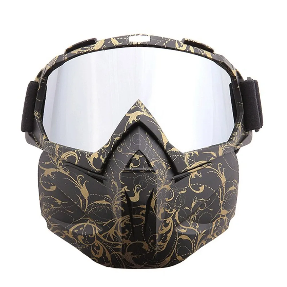 Motorcycle Mask Goggles And Mouth Filter for Motorcycle Helmet Moto Casque Casco Capacete Open Face Detachable Goggle Helmets