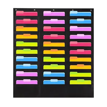 

30 Pocket Storage Pocket Chart Hanging Wall File Organize Your Assignments Files