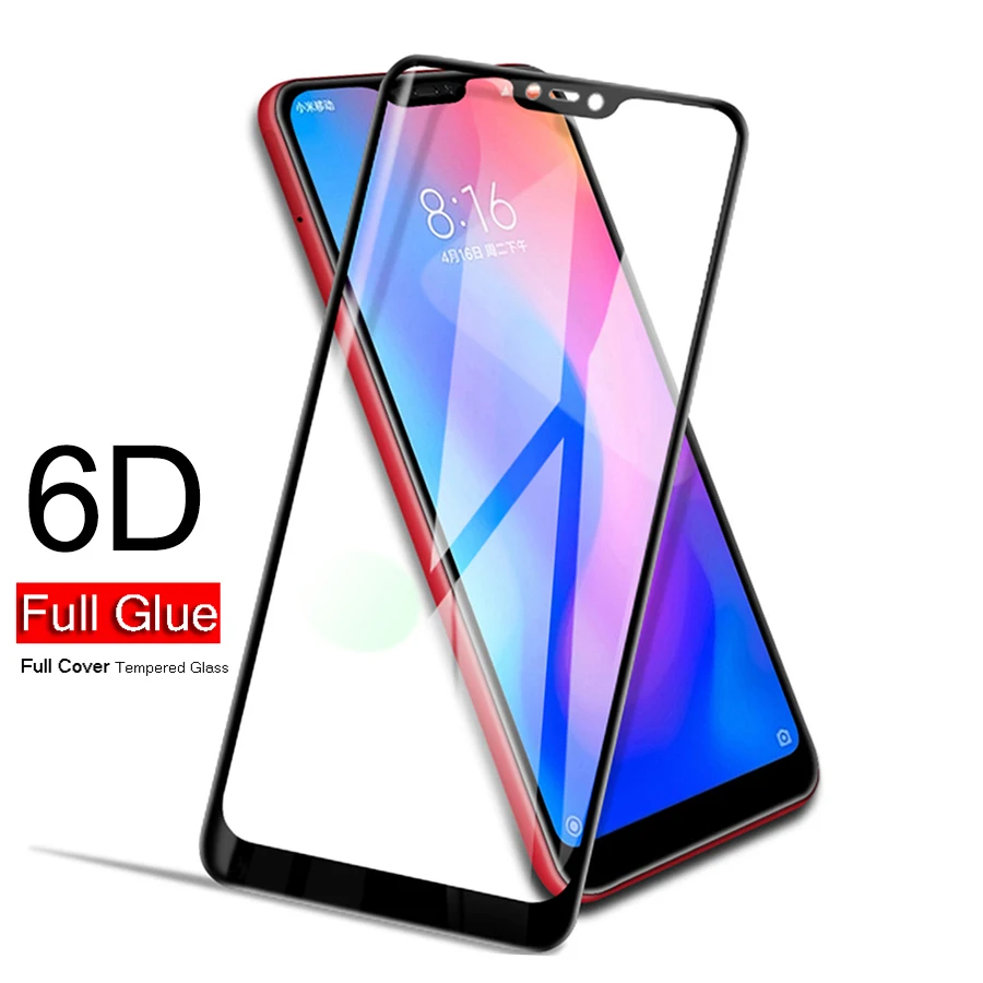 

6D Full Glue Cover Tempered Glass for Xiaomi Pocophone F1 Mi 9 8 SE A2 Lite Max 3 Redmi Note 7 6 5 Pro Screen Protector Film