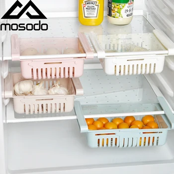 

Stretchable Refrigerator Organizer Kitchen Drawer Adjustable Basket Vegetable Fresh Spacer Layer Food Storage Rack Contianer