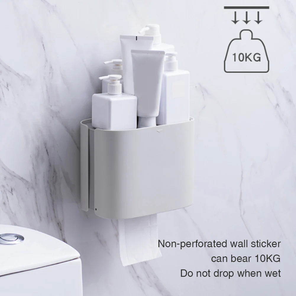 

10KG Storage Shelf Dispenser Self Adhesive Waterproof Kitchen ABS Bathroom Tissue Box Wall Mounted Hotel Home No Punching Roll