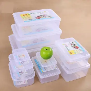 

Rectangular Transparent Plastic Storage Box Kitchen Refrigerator Fruit Meat Food Storage Box Refrigerated Storage Box