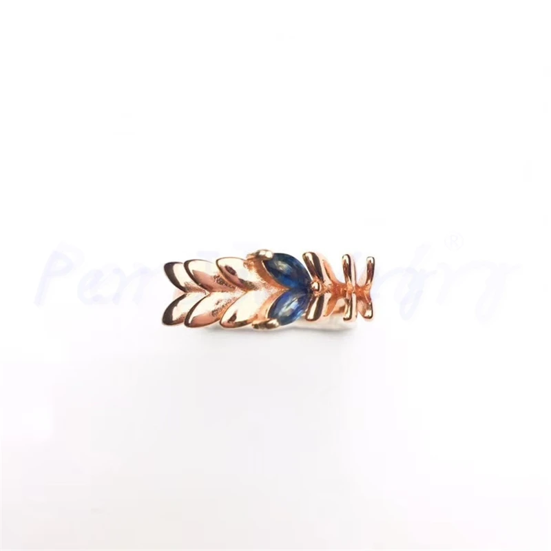 Кольцо с натуральными сапфировыми листьями,, 0.2ct* 2pcs драгоценный камень, серебро 925 пробы, украшения ручной работы# R991217