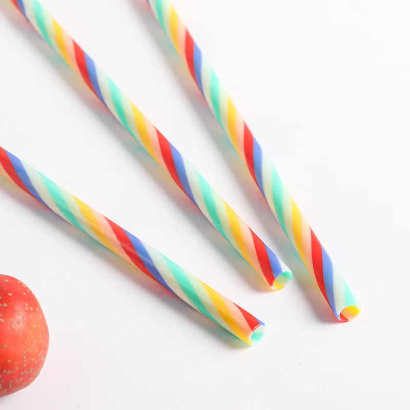 Rainbow Color Reusable Straw Cover Silicone Straw Cup Covers Drinking