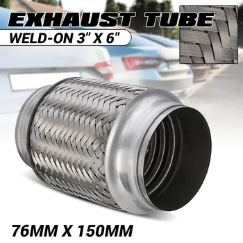 

1/2X Stainless Steel Exhaust Pipe Weld-On 3" x 6" Mufflers Exhaust Flex Tube Joint Flexi Repair Flexi pipe 76mm x 150mm 762226