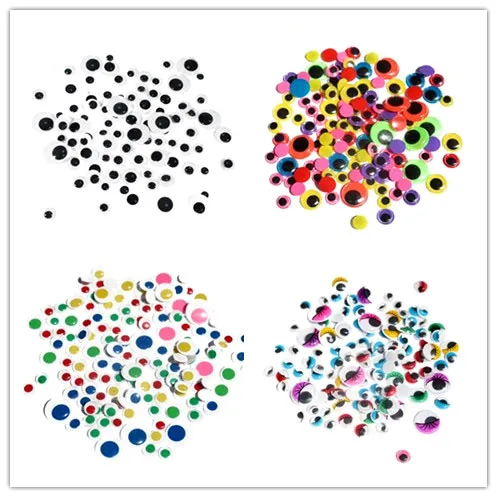 100Pcs Colorful Movable Plastic Wiggle Googly Eyes Self-Adhesive Scrapbooking For Toys Diy Kids Craft Home Decor Sewing Supplies