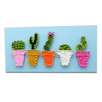 

3D yarn painting String drawing String Art decompression parent-child DIY handmade material package Children's gift flower pot