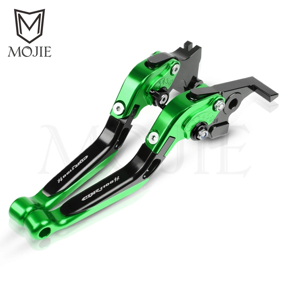 Для Honda CBR1100XX/BLACKBIRD CBR 1100 CBR1100 XX 1996-2007 аксессуары для мотоциклов CNC регулируемые складные тормозные рычаги сцепления - Цвет: Green