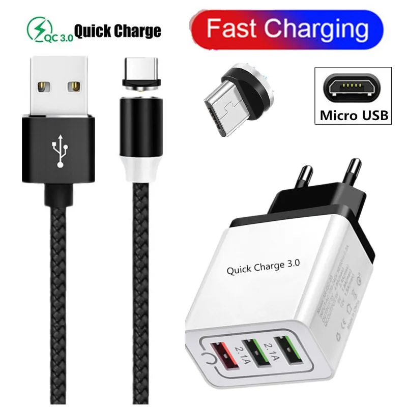 Быстрый Магнитный кабель Micro USB для HTC One M7 M8 M9 A9S M6S 12S E9 D 12 Plus X10 10 lifestyle провод магнит