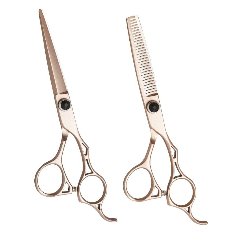 

6 Inch Para Cortar Cabello Tijeras Japonesas Titanium Rose Gold Color Barber Scissors Hair Cutting