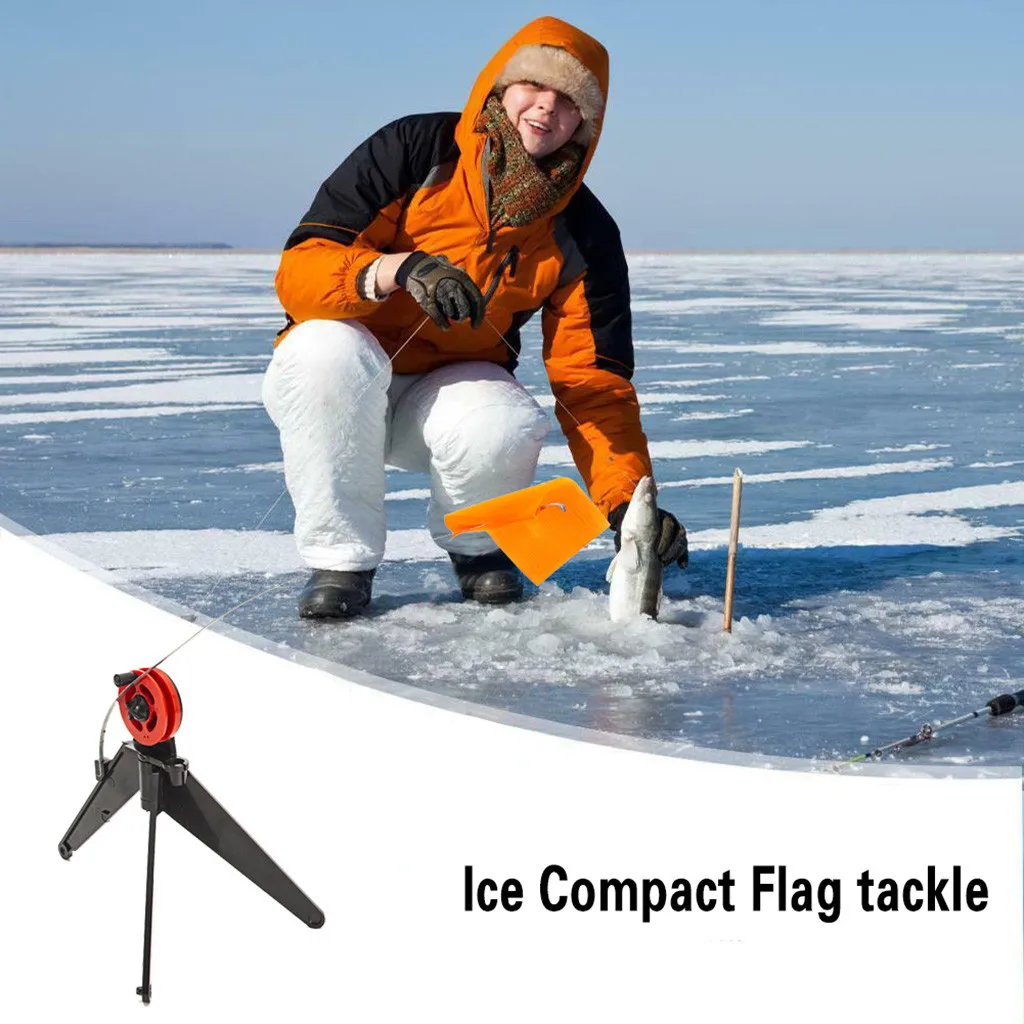 Ice Fishing Tip Up Ice Fishing Gear Foldable Winter Fishing Flag For