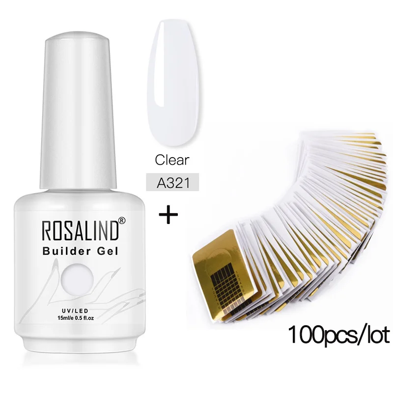 2PCS Set 1 ROSALIND строительный гель для ногтей, гибридные Лаки, полигель, Полупостоянный УФ-гель, светодиодный, для маникюра, для ногтей, расширенный - Цвет: 2PCS Set 1