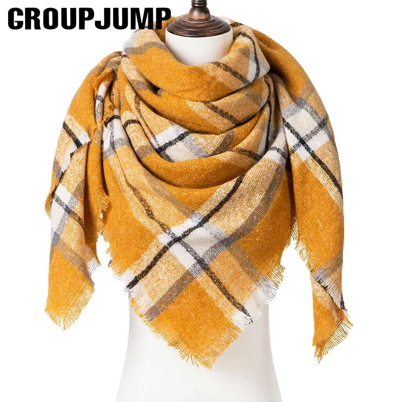 Женский зимний шарф в клетку кашемировый для женщин новый дизайн Женские