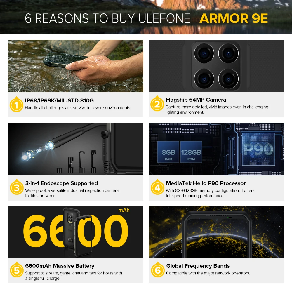 Ulefone Armor 9E Helio P90 Octa-Core 8GB+128GB