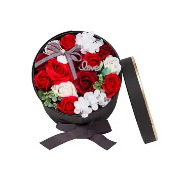 

Romantic Bathing Body Petals Rose Soap Flowers Case Round Gift Box Fragrant Petals Flowers Valentines Day Wedding Gift Box New