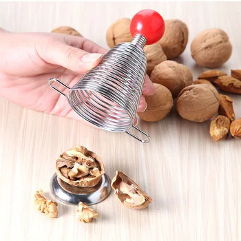 

Metal Spring Nutcracker Open Stainless Steel Nut Crackers Open Professional Walnut Tools Creative Nut Opener