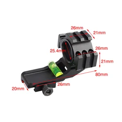 Accesorios de alcance táctico de caza, linternas de montaje en voladizo, nivel de burbuja para riel Picatinny, 25,4mm/30mm