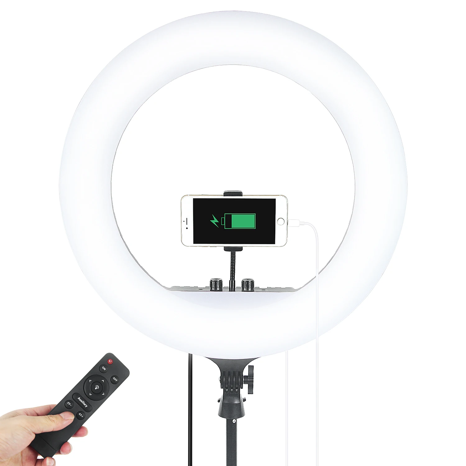 Fosoto 21 дюймов фотографического светильник ing 2700-6500K светодиодный кольцевая лампа с штатив пульт дистанционного кольцевой светильник для Камера Youtube видео