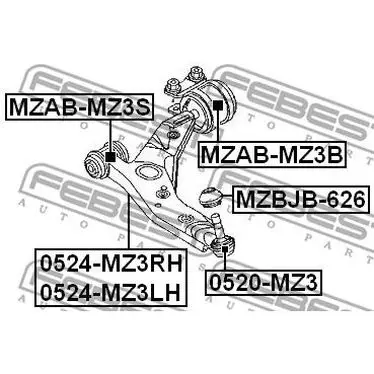 Рычаг MAZDA 3 03- пер.подв.нижн.лев. FEBEST 0524-MZ3LH