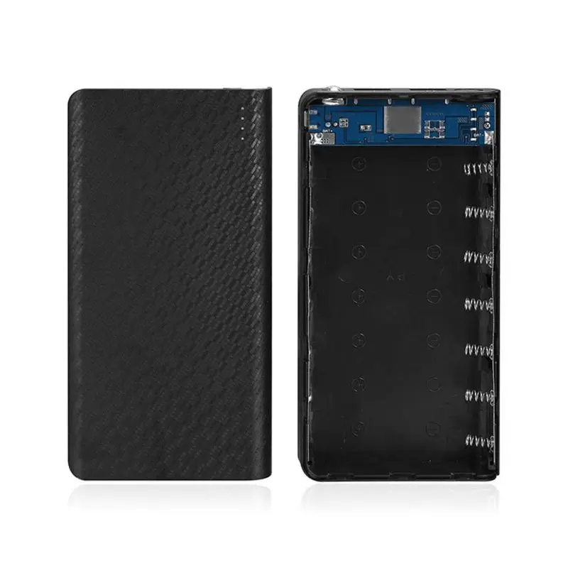 5 в 2.4A двойной USB 7X 18650 DIY Чехол для мобильного банка питания с светодиодный фонарик