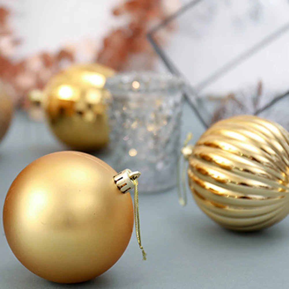 34Pcs Plated Christmas Ball Hanging Bauble Xmas Tree Ornament Home Party Decor