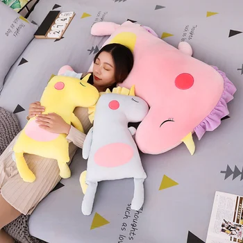 

Cartoon cute unicorn boyfriend sleeping pillow plush toy super soft down cotton bed cushion pillow girl doll lazy hugging sleepi