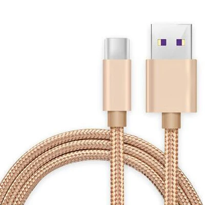 USB Type C Cable Nylon Braided Cord Fast Charging Charge and Data Sync Cable For Samsung S9 S8 Plus Huawei P30 Pro Type-C Wire - Цвет: Gold