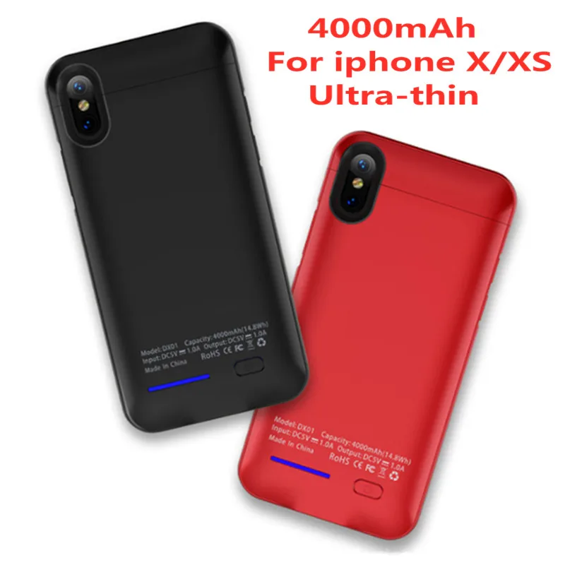 

NTSPACE Ultra-thin magnetic battery charger case 4000mAh iPhone X external mobile power charging cover for iPhone XS battery box