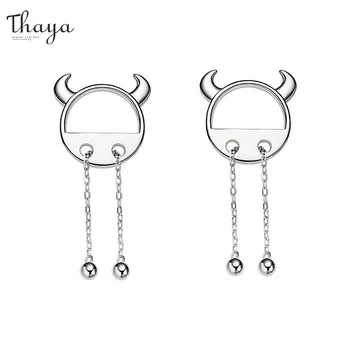 

Thaya Authentic S925 Earring Free Length Bull Head Earring Chain Earring For Women Fine Jewelry 2020 Trend Christmas Gift