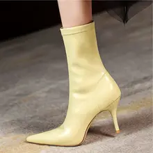 

Elegant Punk Goth Women's Ankle Boots Sexy Slim High Heel Pointy Toe Wedding Party Pumps Shoes 34 35 36 37 38 39 40