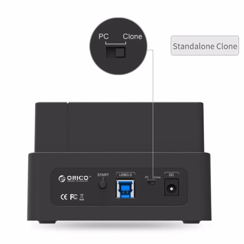 ORICO 6628US3-C-V1-BK USB 3,0 для SATA Dual-Bay жесткий диск Док-станция высокая скорость для 2,5/3,5 дюймов HDD/SSD