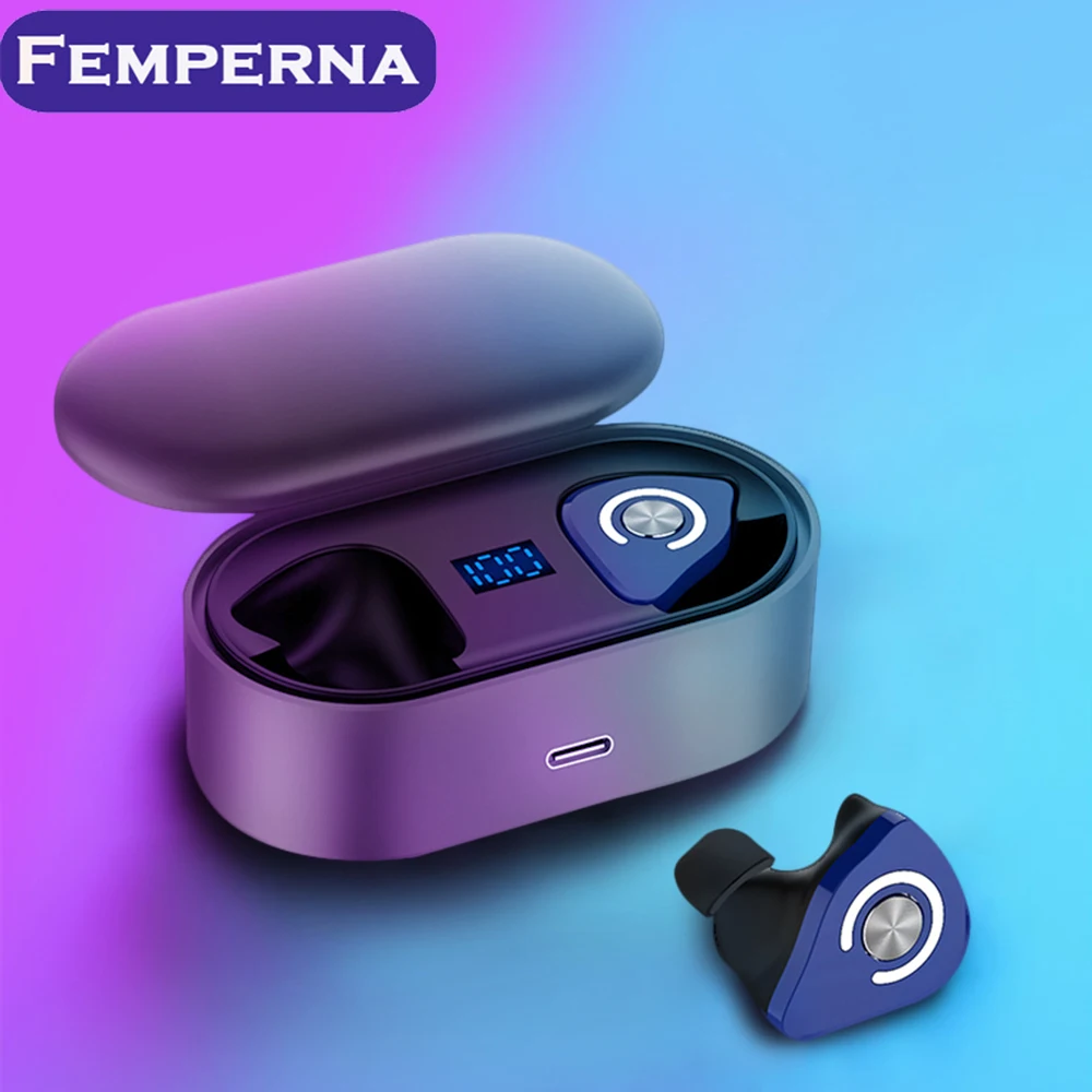 Femperna M9 TWS Bluetooth наушники беспроводные 3D стерео настоящие спортивные HiFi с двойным