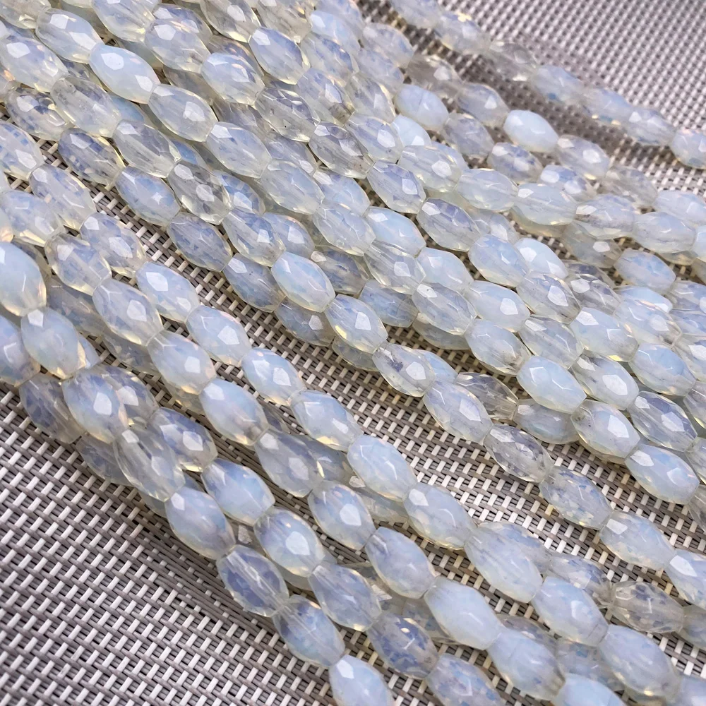 egg stone Граненые бусины в форме колонны из натурального камня, полуфабрикаты из кристаллов для самостоятельного изготовления ювелирных изделий, колье, браслет, аксессуары - Цвет: egg stone