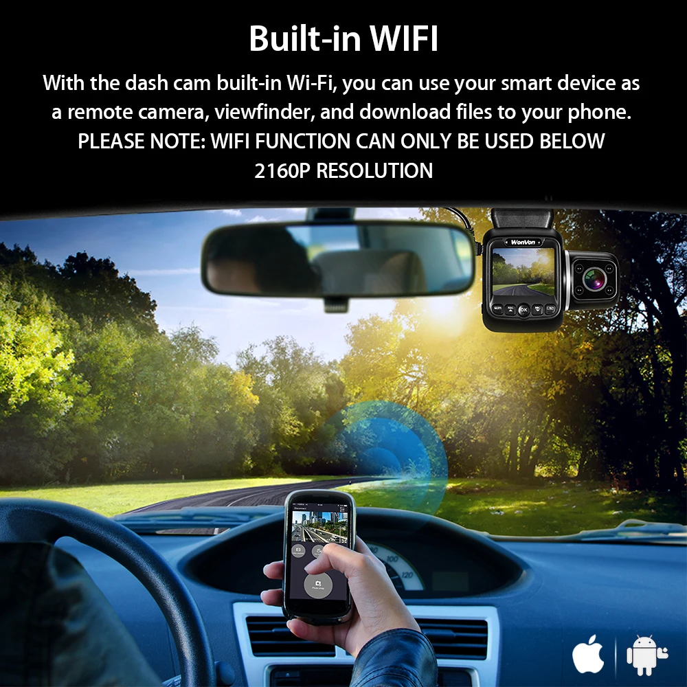 Wonvon M2 двойной объектив Dash Camera1080P 30FPS WiFi Автомобильный видеорегистратор NT96660 2