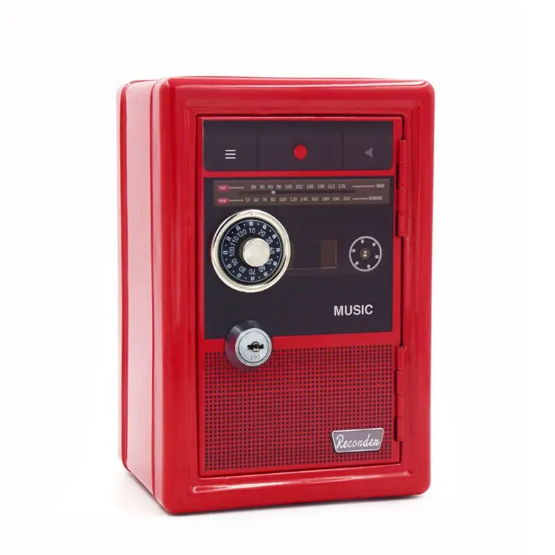 Креативный банковский сейф с кодовым замком и ключом сохранит ваши монеты ювелирные изделия и ценные вещи белый красный розовый черный - Цвет: Красный
