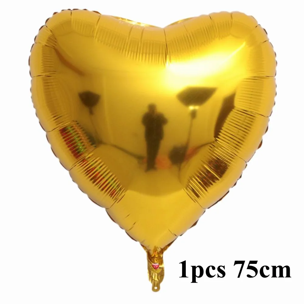 1pcs 75cm 75 см в форме сердца алюминиевые шары надувные из фольги украшения для свадебной вечеринки любовные буквы Globos День Святого Валентина Гелиевый шар - Цвет: 1pcs 75cm