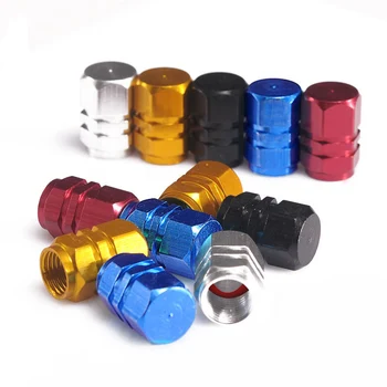 

4pcs Aluminum Alloy Car Wheel Tire Valve Tyre Rim Covers Hexagon Shape For Automobiles Motorcycles Trucks Bikes
