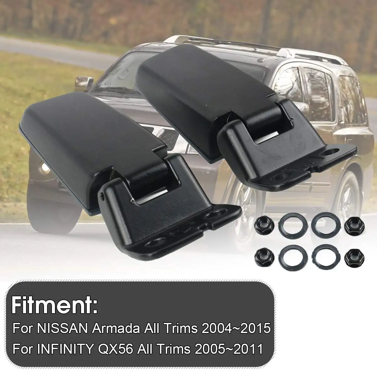 

NEW Left & Right Rear Tailgate Window Glass Hinge For Nissan Armada 2004~2015 for Infiniti QX56 2005~2011