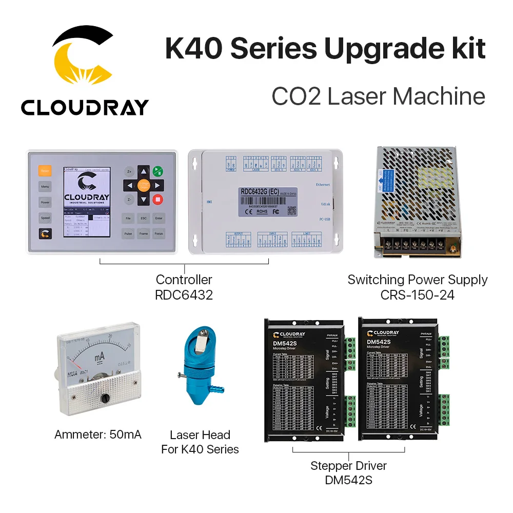 Комплект обновления серии Cloudray K40 для лазерной гравировальной машины CO2 Ruida RDC6432