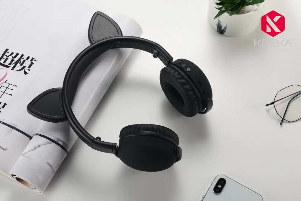Cute Cat Ears Wireless Bluetooth Headset for Girl Kids Headphone with Mic PC Mobile Phone Music Gamer MP3 Cartoon Earphone Gato (12)