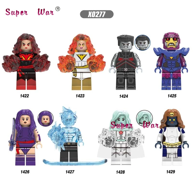

Single Avengers Marvel X men Dark Phoenix Colossus White Queen Mystique Sentinel Psylocke Iceman building blocks Kids Toys