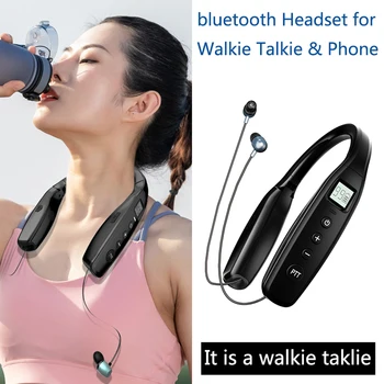 

ABBREE AR-669 UHF 400-470MHz 0.5W 99CH Neckband Walkie Talkie Bluetooth Headset Earphone for Two Way Radio and phone
