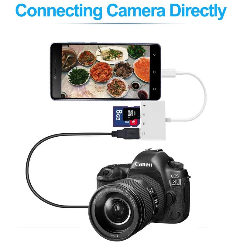 4 в 1 для Lightning подключения камеры комплекты SD/TF/USB адаптер чтения карт OTG кабель iPhone