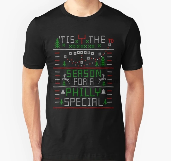 Мужская футболка Philly Special Philadelphia Гадкий Рождественский свитер Футболка Slim Fit с