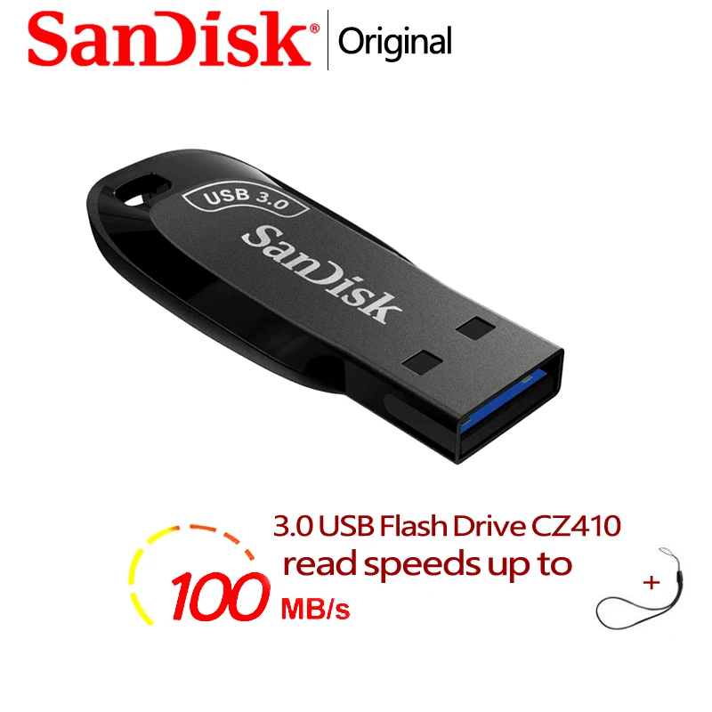 SanDisk usb flash drive 64gb 32GB 100% Original USB 3.0 CZ410 Flash Drive color negro 128GB 256GB Pen Drive Memory Original