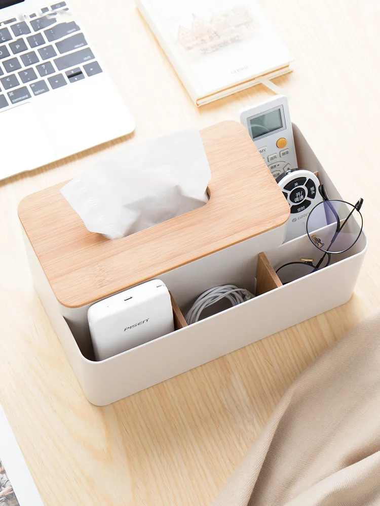 

Wooden Plastic Tissue Box Container Towel Napkin Case Tissue Holder Desktop Organizer Toilet Paper Box Office Home Decoration