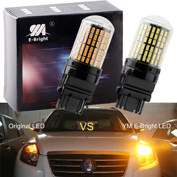 

YM E-Bright 2 PCS 3156 P27W 7440 W21W LED Canbus 3014 144 SMD NO ERROR Car Turn Lights 12V DC NO Hyperflash Amber White Auto