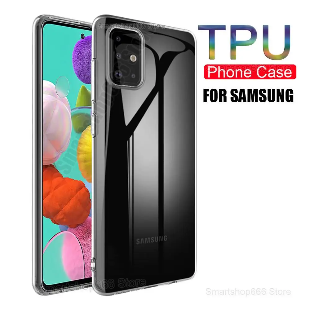 Прозрачный чехол для Samsung Galaxy S10 S20 Ultra Plus A51 A71 A91 A70 M80S M30S A50s A30s A10s A20s мягкий из ТПУ