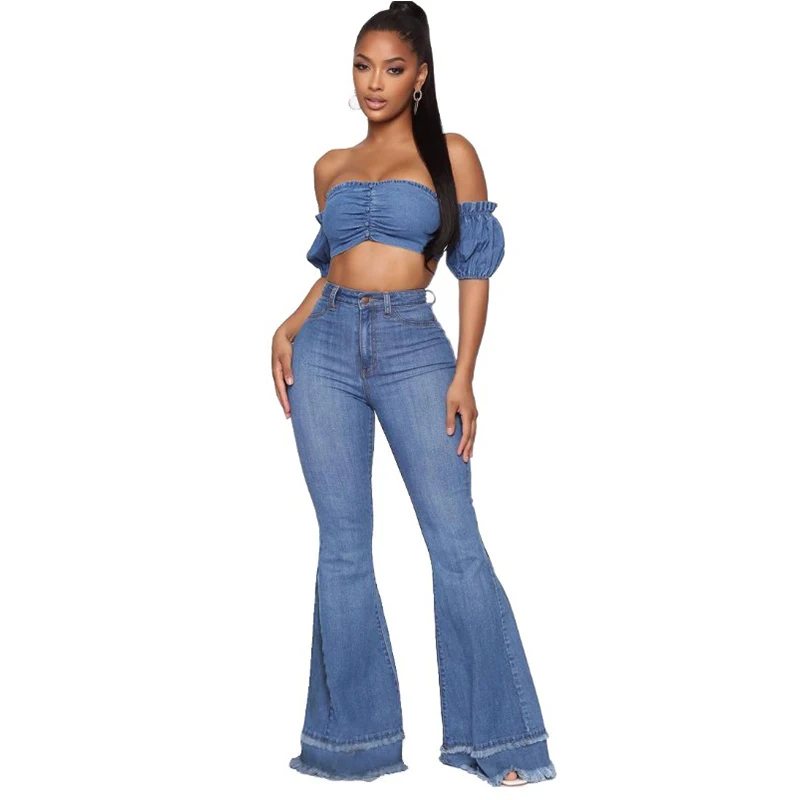 

Women Jeans High Waist Thin Flared Pants Casual Summer New Loose Fitting High Street Wide Leg Female Streetwear Trousers